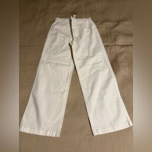 J. Crew Off-White Slim Wide-Leg Pants
